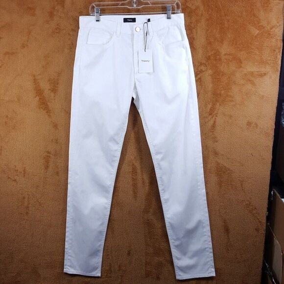 THEORY Pants Mens Size 30 White Chino Hanson Twill 5 Pocket Zaine $225 - Picture 1 of 8